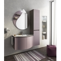 MOBILE BAGNO BROADWAY B8 CM 120 BASE LAVABO OCRITECH BIANCO SPECCHIO "GOCCIA" LAMPADA LED COLONNA 2 ANTE COLORAZIONE ROVERE TRA