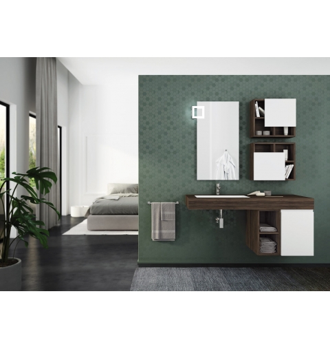 MOBILE BAGNO FREEDOM F27 ROVERE TABACCO BIANCO LACCATO OPACO LARGHEZZA CM 135 PROFONDITA' CM 50