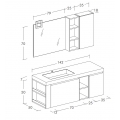 MOBILE BAGNO FREEDOM F28 ROVERE GESSATO GRIGIO ROVERE GESSATO ARTICO LARGHEZZA CM 142 PROFONDITA' CM 50