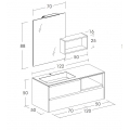 MOBILE BAGNO FREEDOM F33 ROVERE SABBIA BIANCO LACCATO OPACO LARGHEZZA CM 120 PROFONDITA' CM 50 MOBILE COMPLEMENTO 105X167.5X36