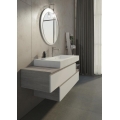 MOBILE BAGNO FREEDOM F34 LACCATO BIANCO OPACO ROVERE ROVERE GESSATO GRIGIO LARGHEZZA CM 150 PROFONDITA' CM 50