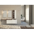 MOBILE BAGNO FREEDOM F35 LACCATO BIANCO OPACO LEGNO MASSELLO CASTORO LARGHEZZA CM 210 PROFONDITA' CM 50