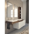 MOBILE BAGNO FREEDOM F35 LACCATO BIANCO OPACO LEGNO MASSELLO CASTORO LARGHEZZA CM 210 PROFONDITA' CM 50