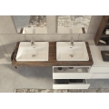 MOBILE BAGNO FREEDOM F35 LACCATO BIANCO OPACO LEGNO MASSELLO CASTORO LARGHEZZA CM 210 PROFONDITA' CM 50