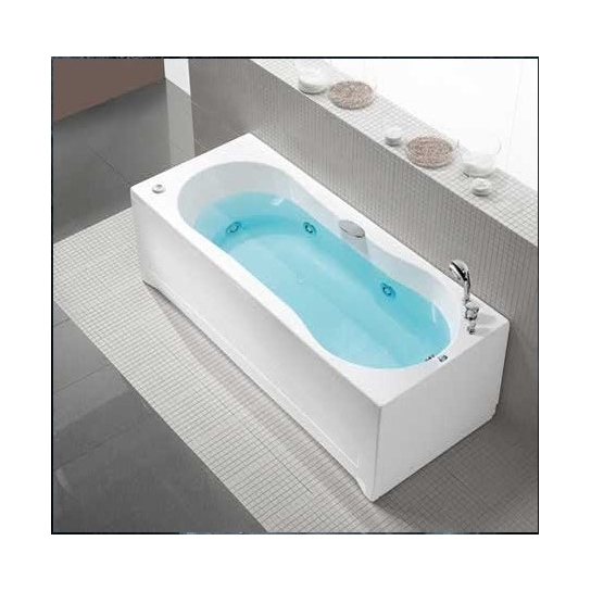 VASCA LINEA 500 IDROMASSAGGIO WHIRPOOL CM 70X170 FINITURA BIANCO CROMO COLONNA DI SCARICO PANNELLO FRONTALE E PANNELLO LATERALE