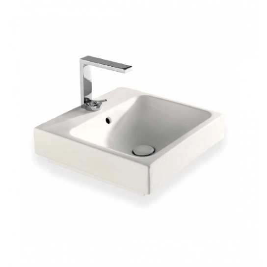 SANITARI SMILE LAVABO BIANCO CM 48 SQUARE SOSPESO