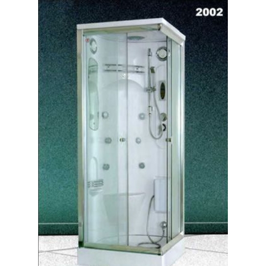 BOX IDROMASSAGGIO OLS 2002 CM 80X80X220 BIANCO CRISTALLO TRASPARENTE PROFILO CROMO