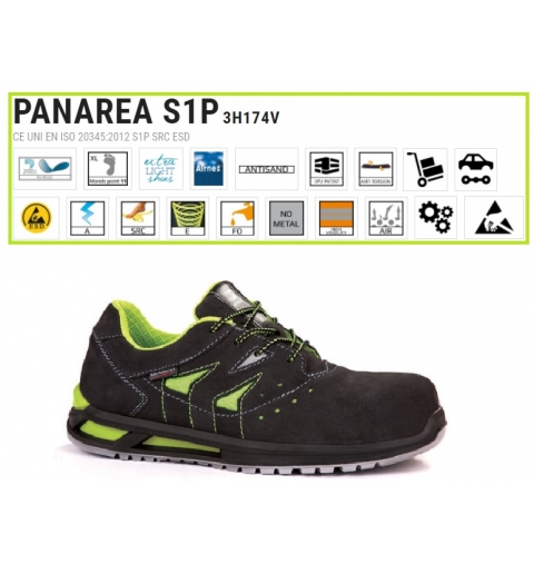 SCARPE ANTINFORTUNISTICHE PANAREA S1P PELLE GROPPONE SCAMOSCIATO GIASCO