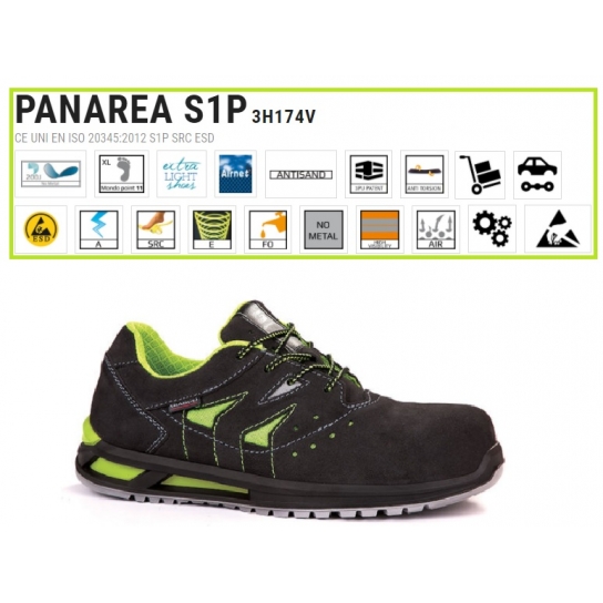 SCARPE ANTINFORTUNISTICHE PANAREA S1P PELLE GROPPONE SCAMOSCIATO GIASCO